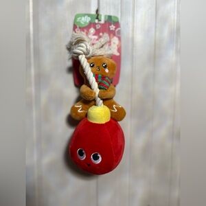 All For Paws ~ Christmas/Holiday Gingerbread Man Light Bulb Squeaky Dog Toy 12”